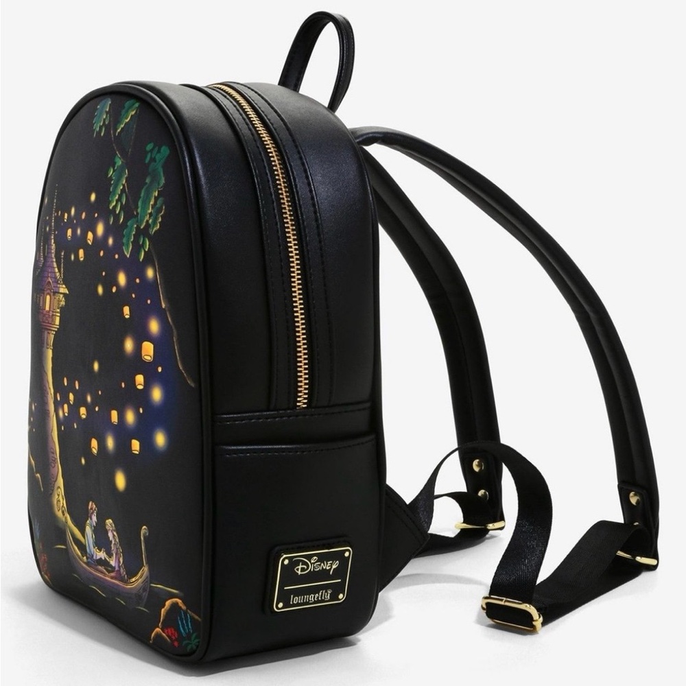Black Tangled Light-Up Backpack with Enchanted Design - Picture 2 of 4